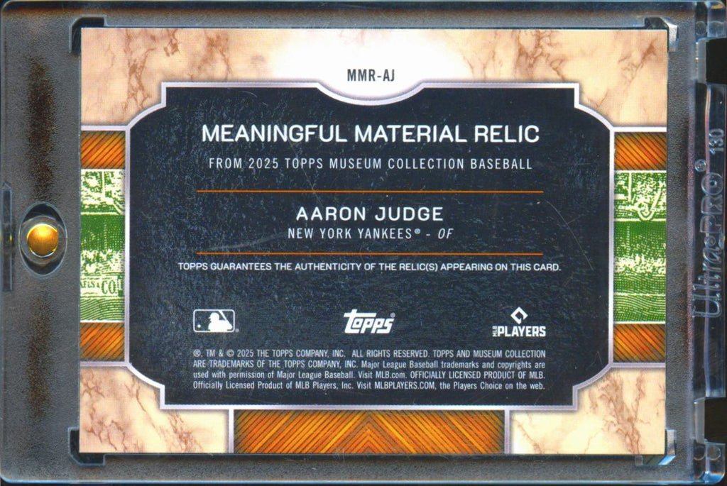 Aaron Judge 2025 Topps Museum Collection Jersey Patch 34/35 New York Yankees