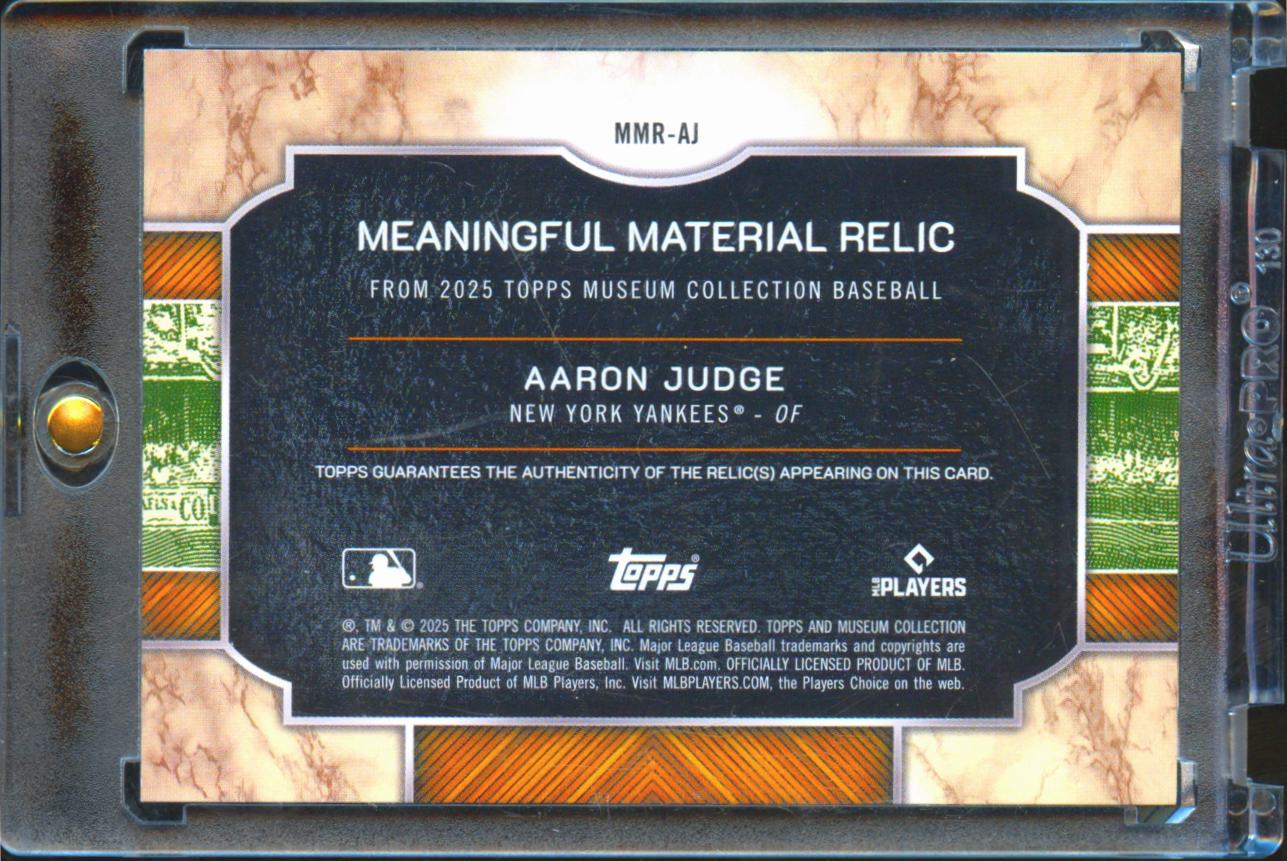 Aaron Judge 2025 Topps Museum Collection Jersey Patch 34/35 New York Yankees