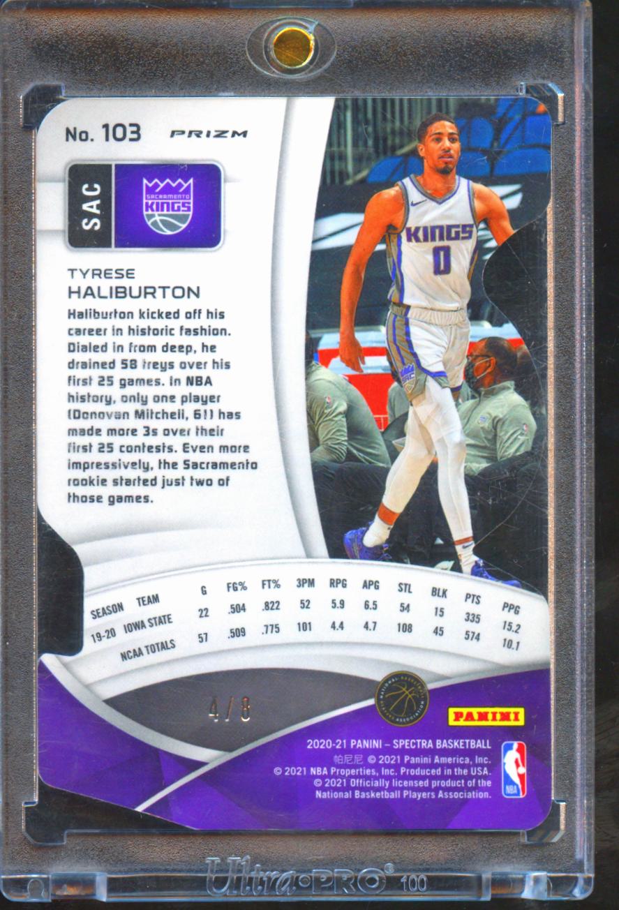 Tyrese Haliburton 2020-21 Spectra Universal Prizm RC SSP 4/8 Sacramento Kings