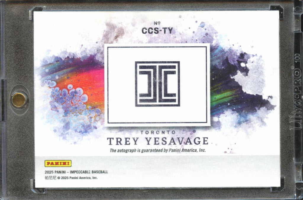Trey Yesavage 2025 Impeccable Canvas Creations Auto Autograph 16/25 Blue Jays