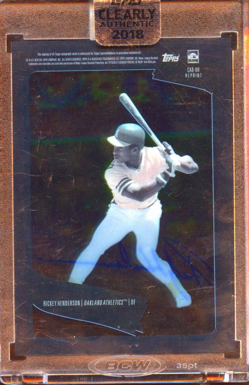 Rickey Henderson 2018 Topps Clearly Authentic '80 Auto Autograph 13/30 Athletics