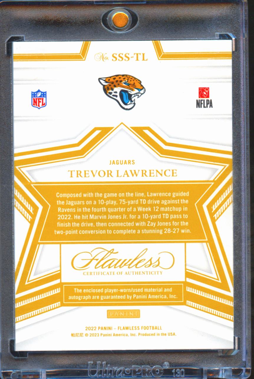 Trevor Lawrence 2022 Flawless Auto Autograph Patch 9/20 Jacksonville Jaguars