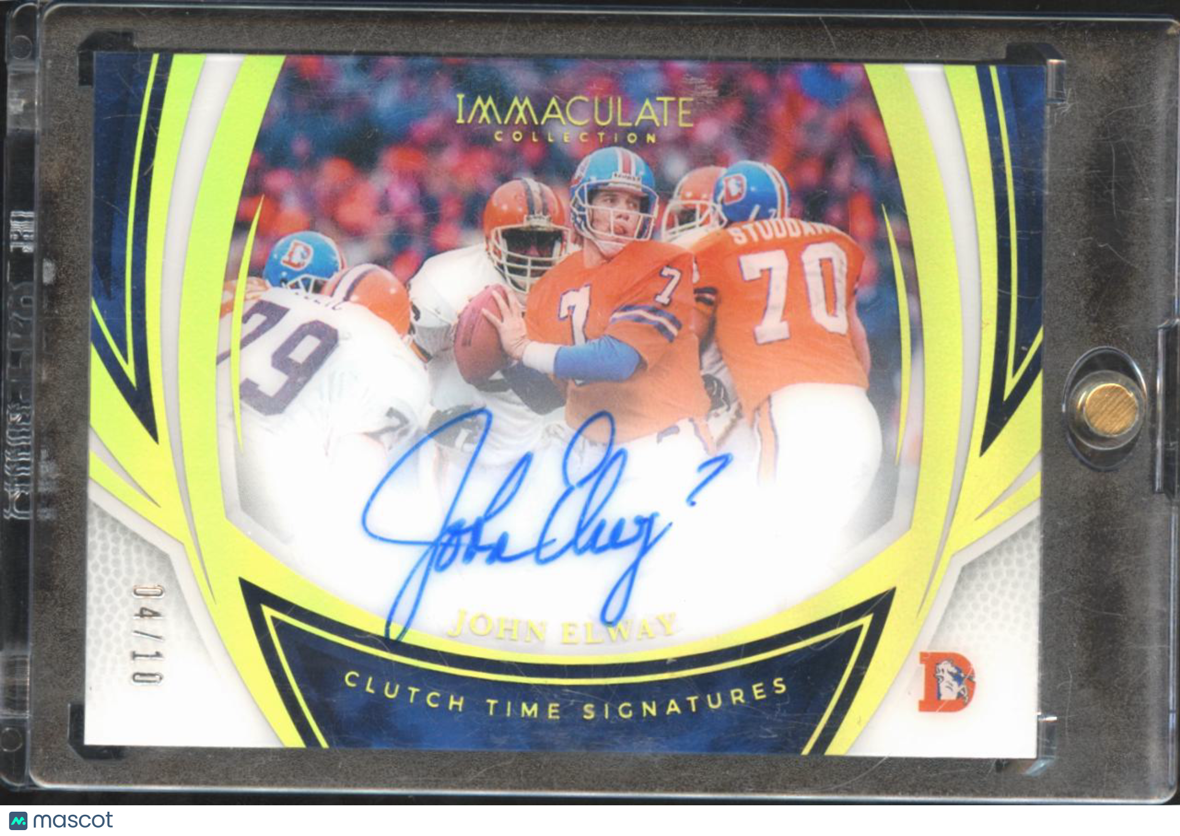 John Elway 2025 Immaculate Clutch Time Auto Autograph 4/10 Denver Broncos
