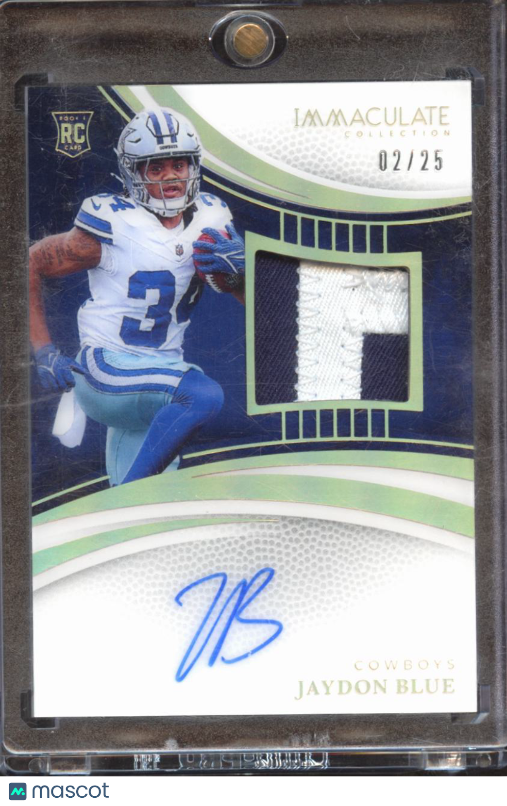Jaydon Blue 2025 Immaculate Auto Autograph Patch RC 2/25 Dallas Cowboys