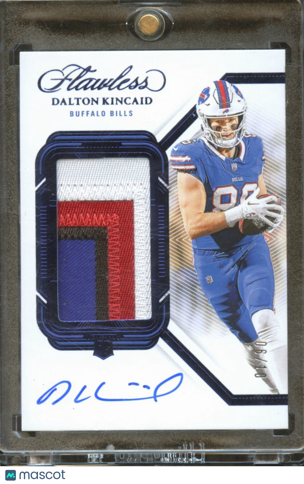 Dalton Kincaid 2023 Flawless Auto Autograph Patch BLUE 6/10 Buffalo Bills
