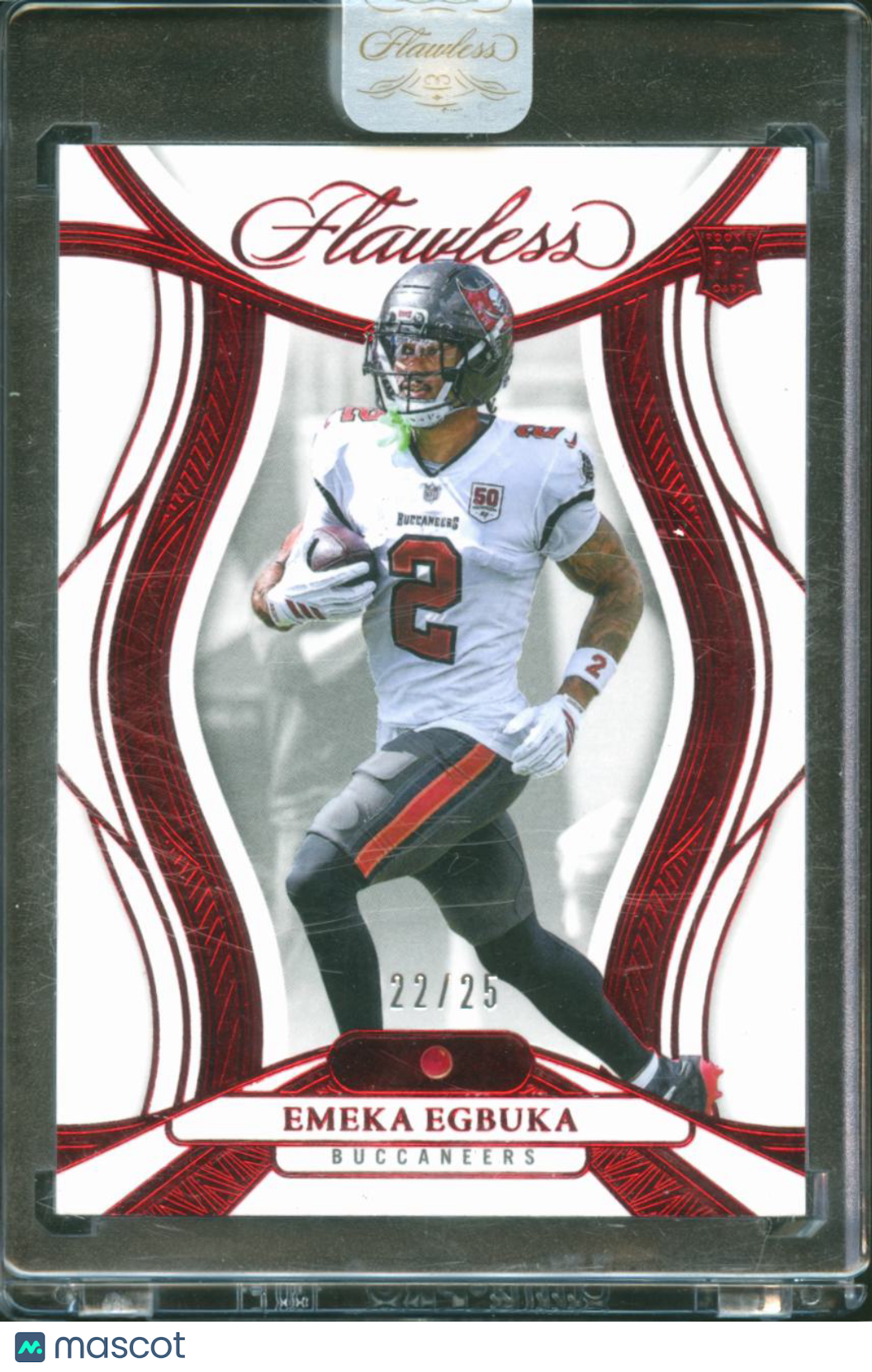 Emeka Egbuka 2025 Flawless Ruby Gem Rookie RC 22/25 Tampa Bay Buccaneers