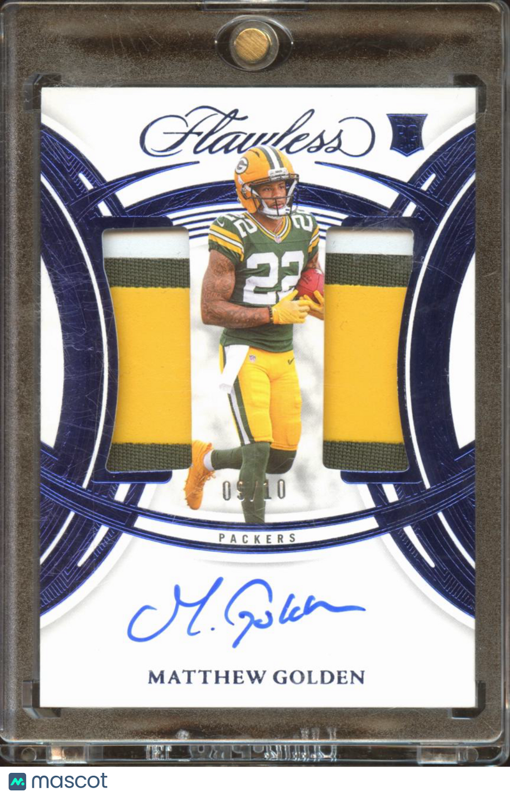 Matthew Golden 2025 Flawless Auto Autograph Patch RC 9/10 Green Bay Packers