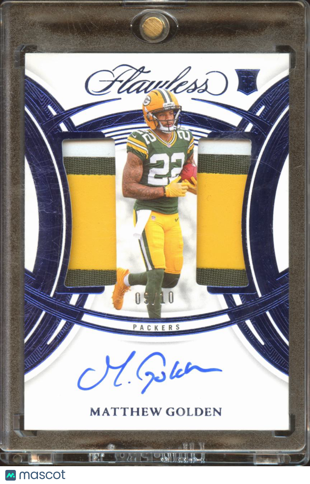 Matthew Golden 2025 Flawless Auto Autograph Patch RC 9/10 Green Bay Packers