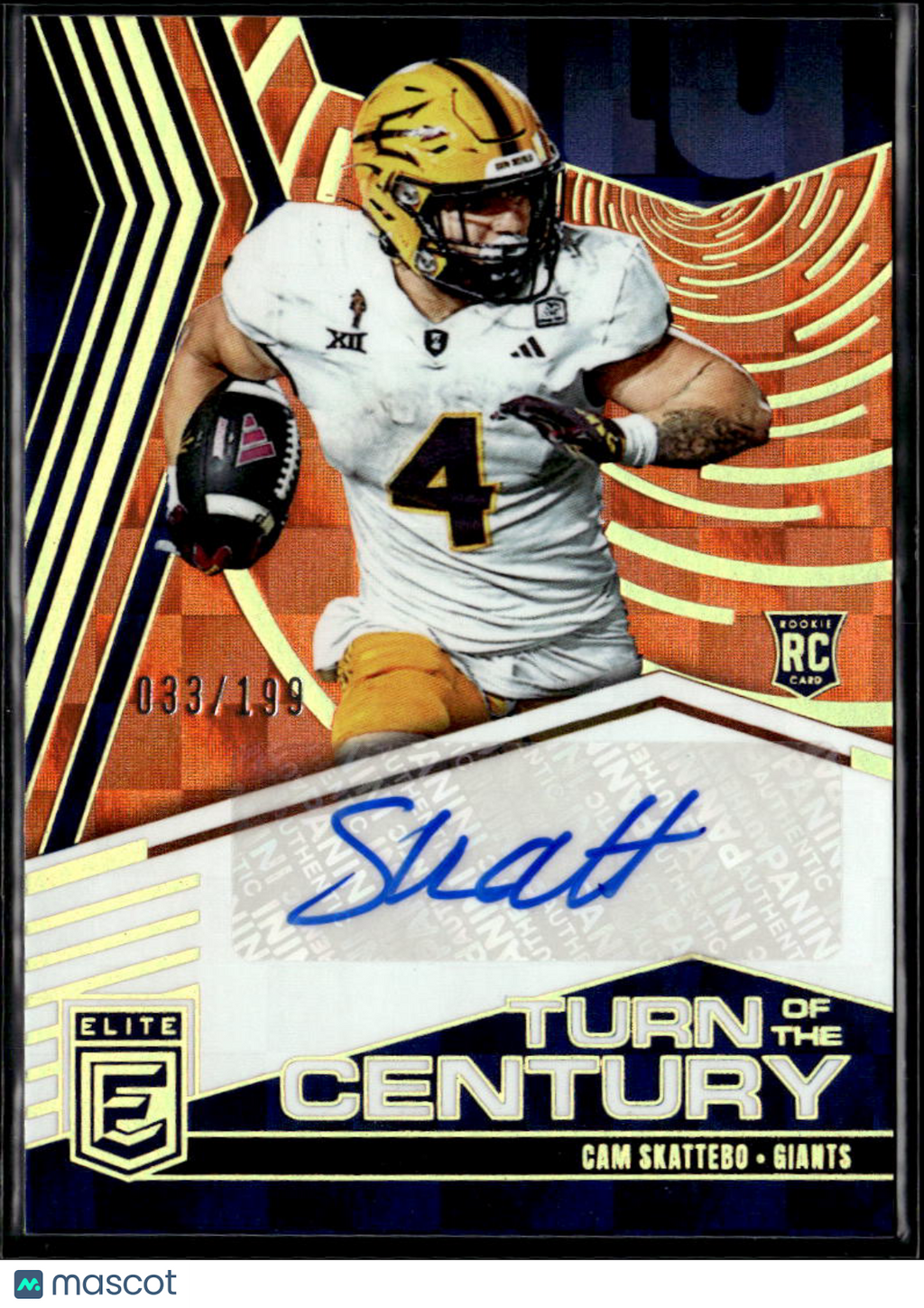 Cam Skattebo 2025 Elite Turn of the Century Auto Autograph RC 33/199 Giants