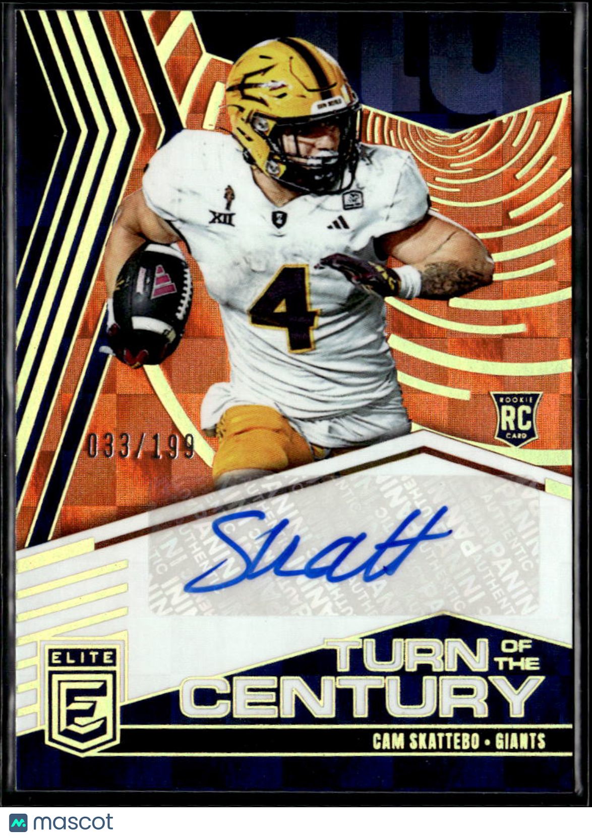 Cam Skattebo 2025 Elite Turn of the Century Auto Autograph RC 33/199 Giants