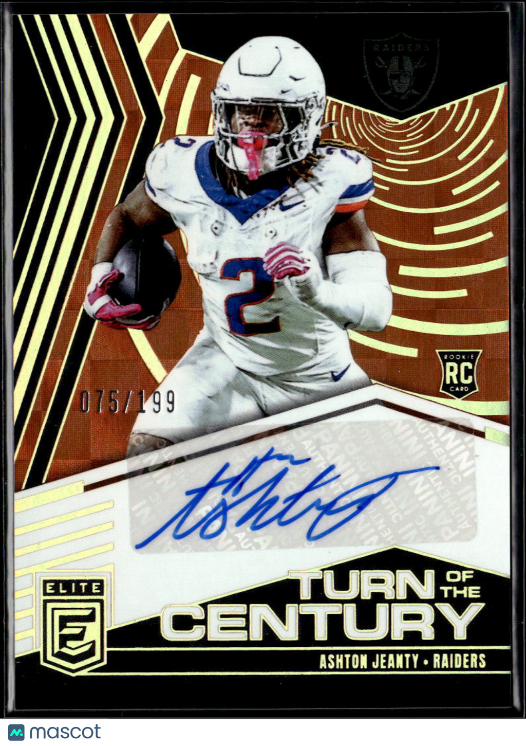 Ashton Jeanty 2025 Elite Turn of the Century Auto Autograph RC 75/199 Raiders