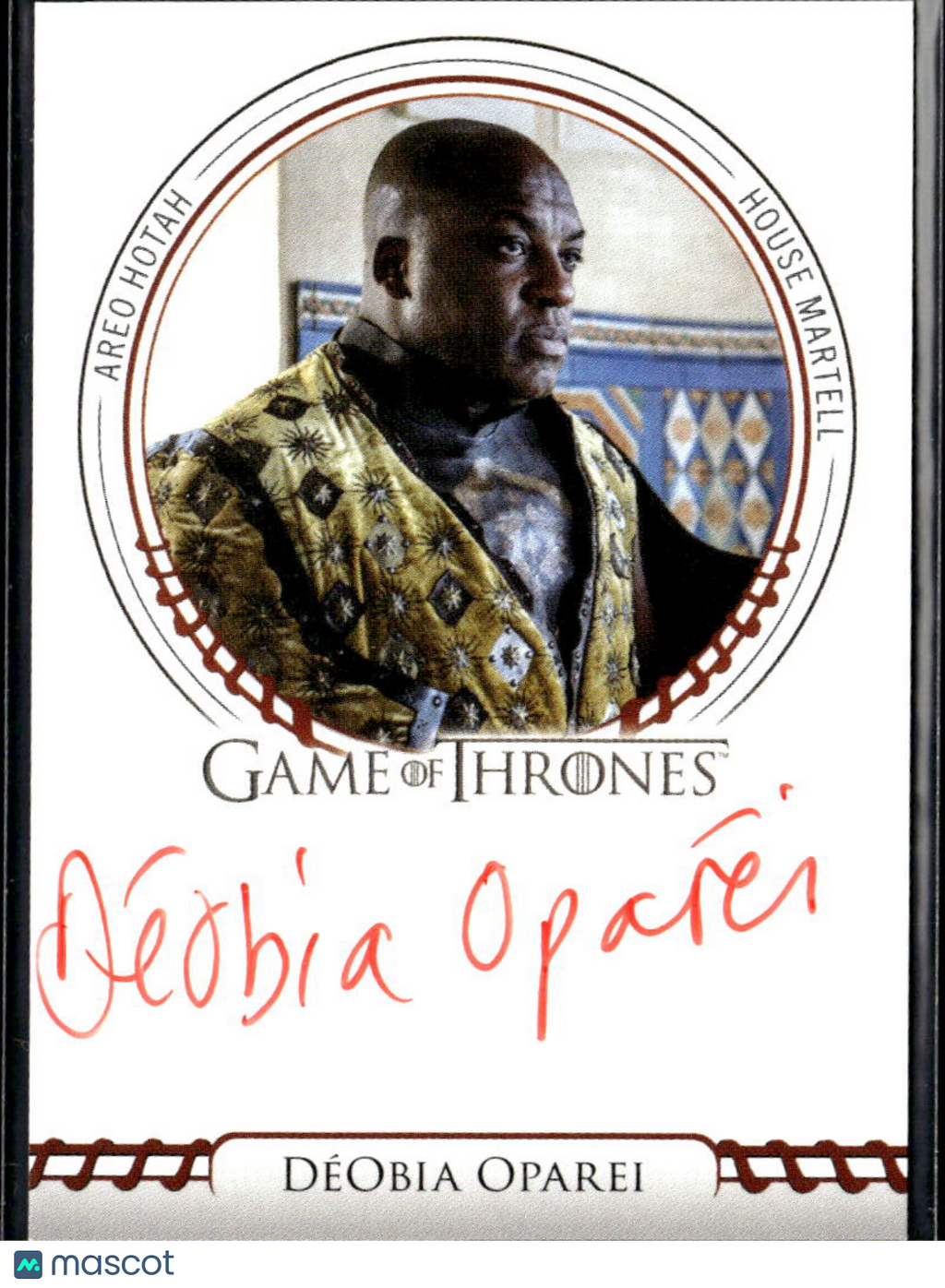Deobia Oparei as Areo Hotah Rittenhouse Game of Thrones Red Ink Auto Autograph