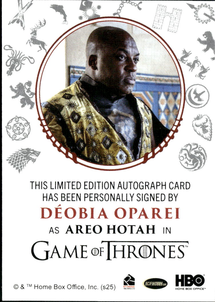 Deobia Oparei as Areo Hotah Rittenhouse Game of Thrones Red Ink Auto Autograph