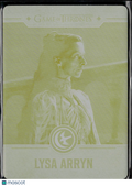 Lysa Arryn Rittenhouse Game of Thrones Yellow Printing Plate 1/1 #23