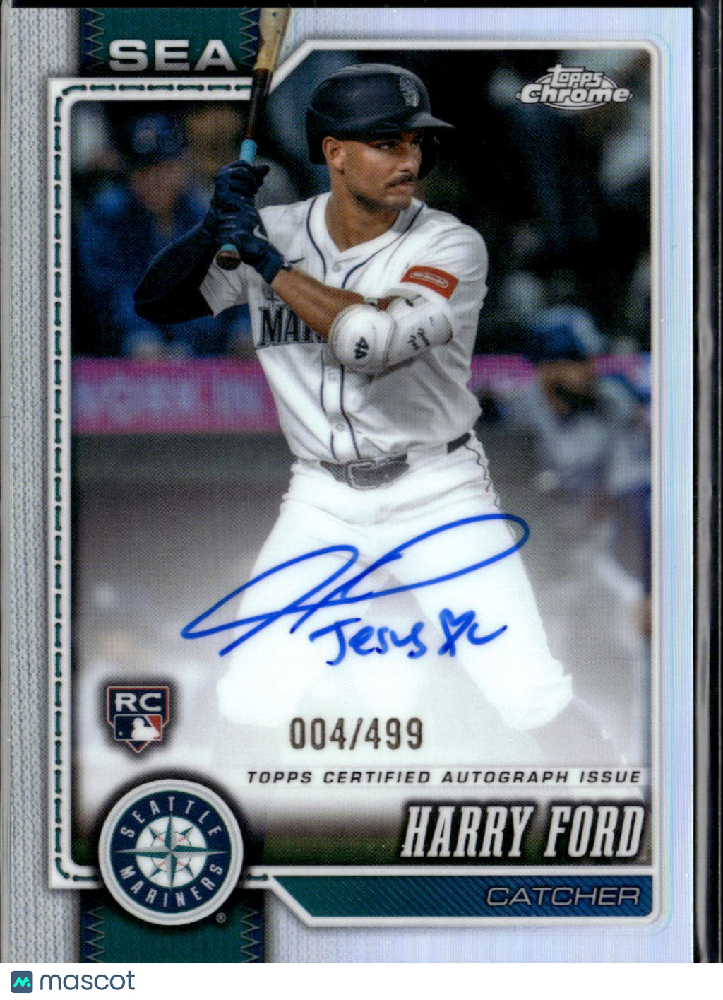 Harry Ford 2026 Topps Chrome Inscription Auto Autograph Rookie 4/499 Mariners