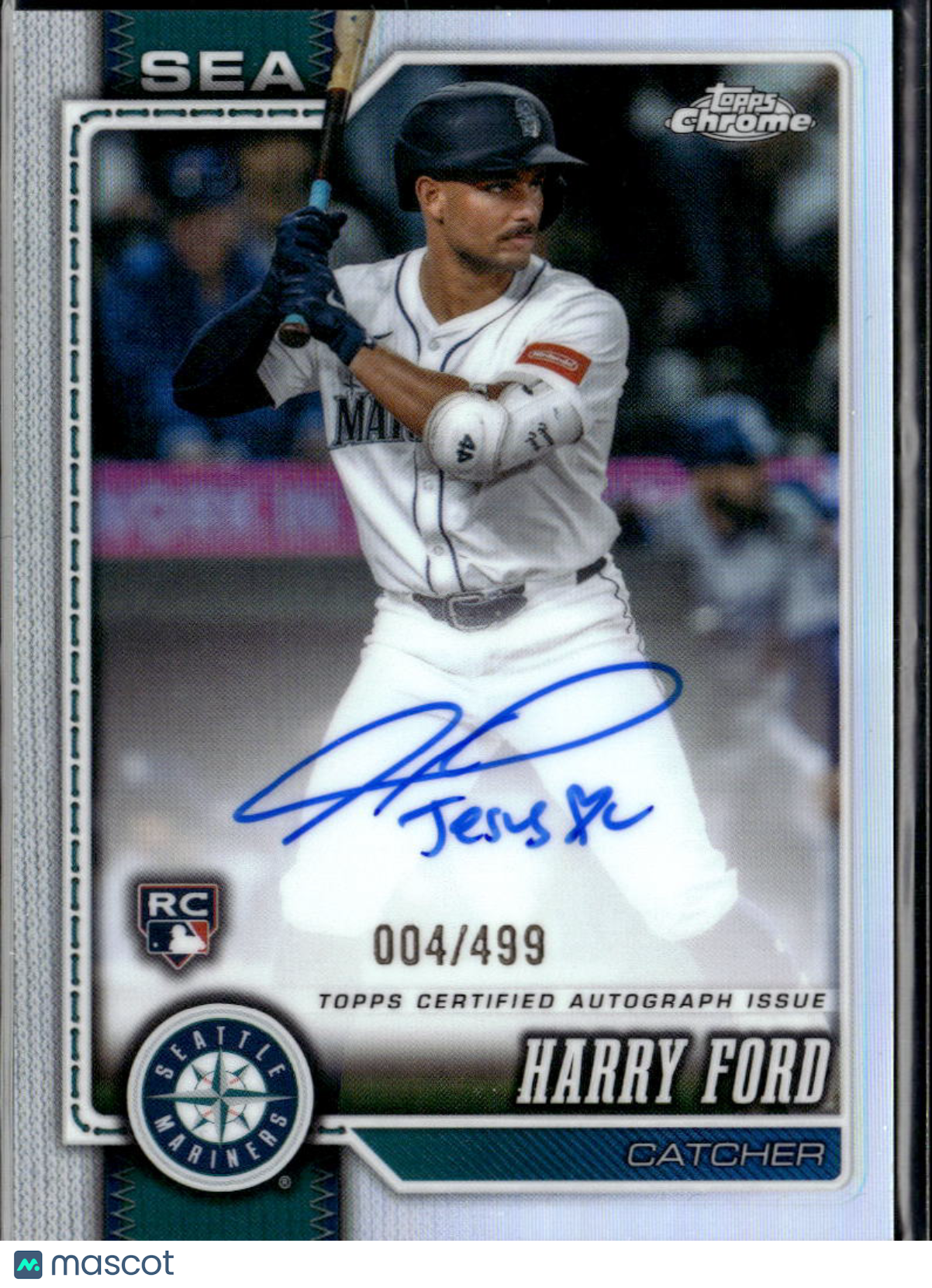 Harry Ford 2026 Topps Chrome Inscription Auto Autograph Rookie 4/499 Mariners