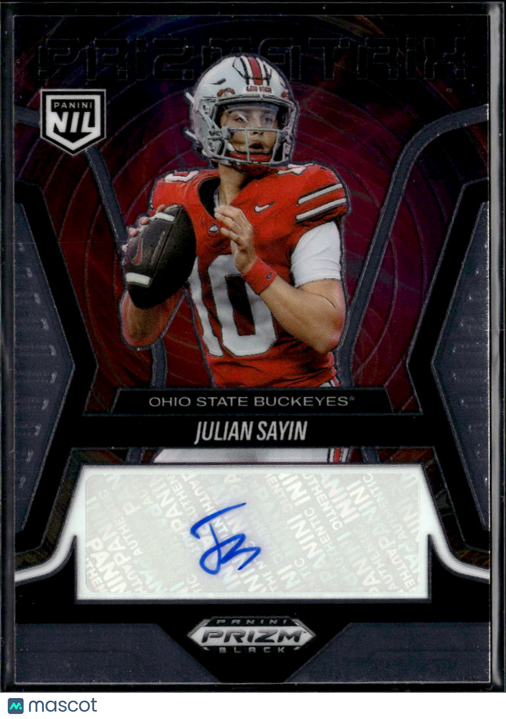 Julian Sayin 2025 Prizm Black Auto Autograph Rookie RC Ohio State Buckeyes