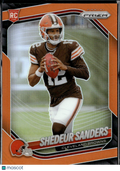 Shedeur Sanders 2025 Prizm Orange Prizm Rookie RC 227/249 Cleveland Browns