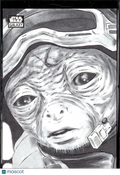 Babu Frik Topps Star Wars Galaxy Jude Gallagher Sketch Card Auto Autograph