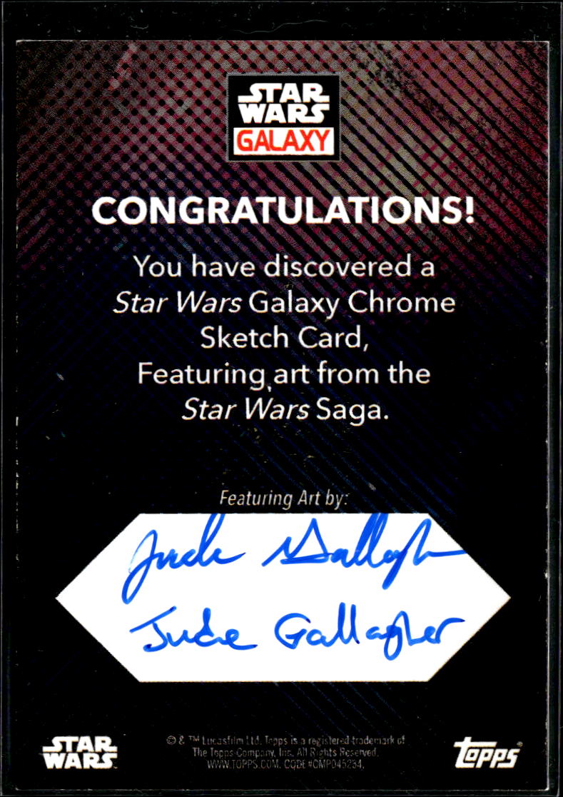 Babu Frik Topps Star Wars Galaxy Jude Gallagher Sketch Card Auto Autograph