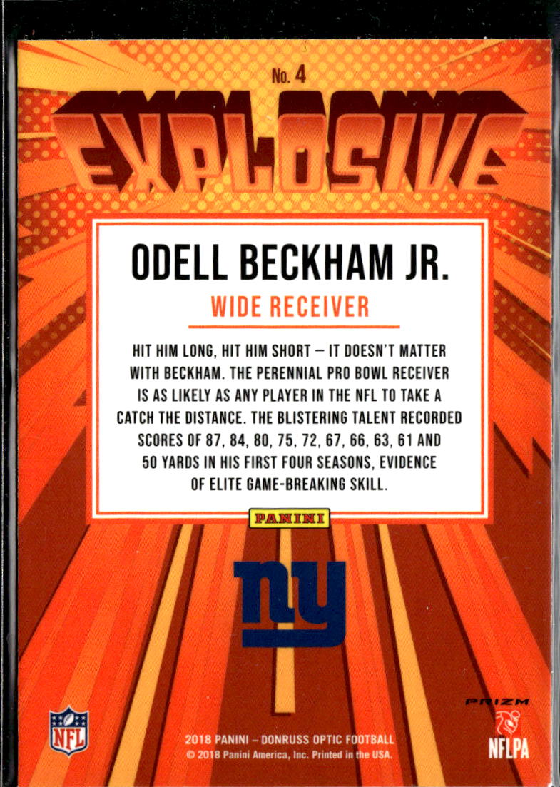 Odell Beckham Jr. 2018 Optic Explosive SSP CASE HIT New York Giants