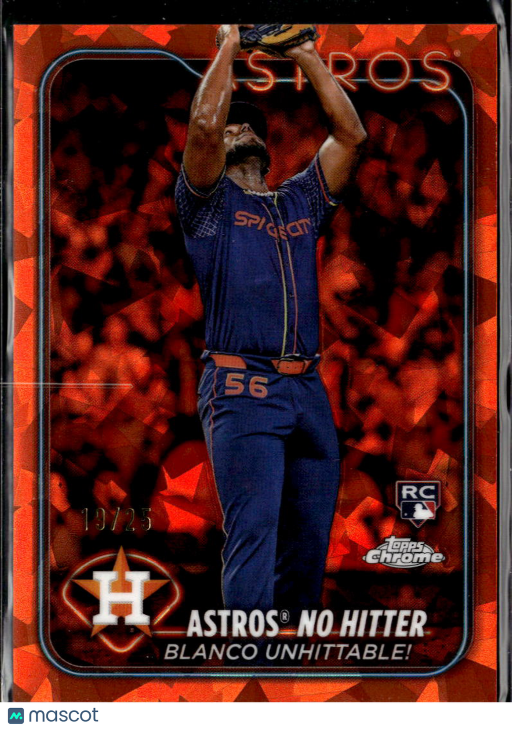 Ronel Blanco 2024 Topps Chrome Sapphire RC Orange Refractor 19/25 Houston Astros