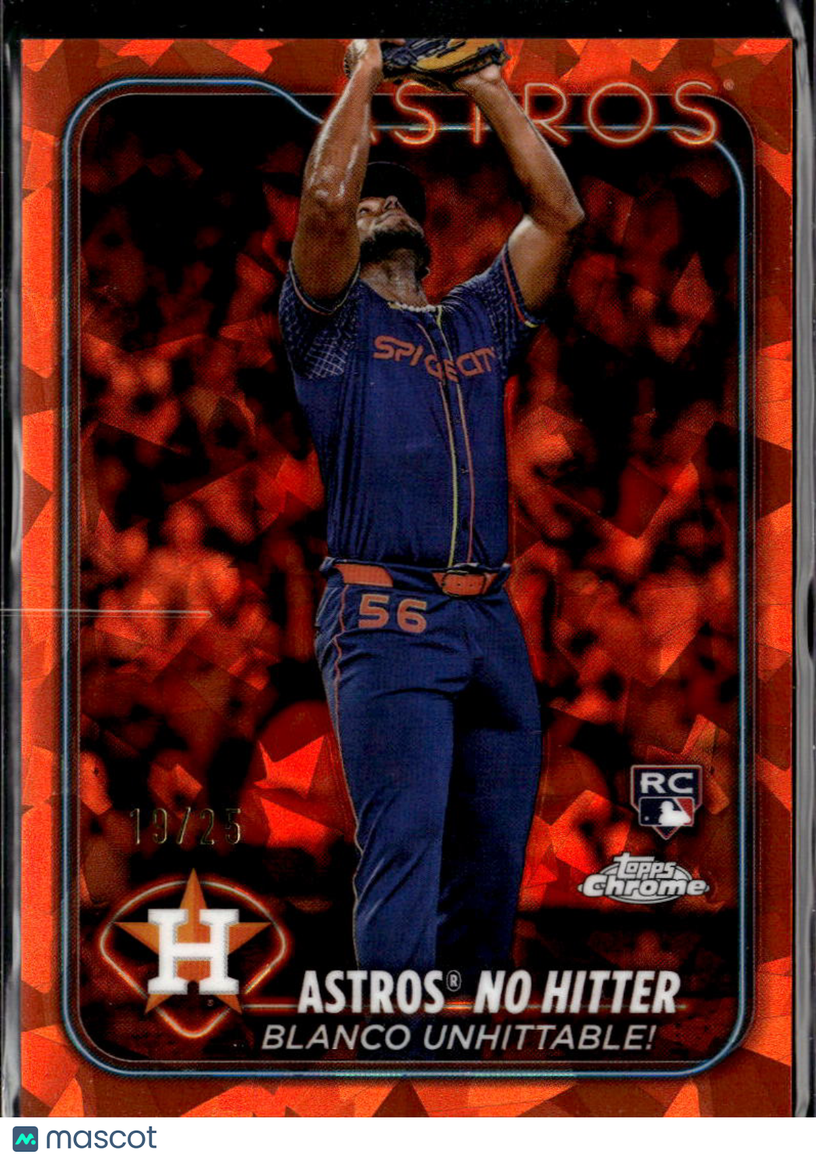 Ronel Blanco 2024 Topps Chrome Sapphire RC Orange Refractor 19/25 Houston Astros