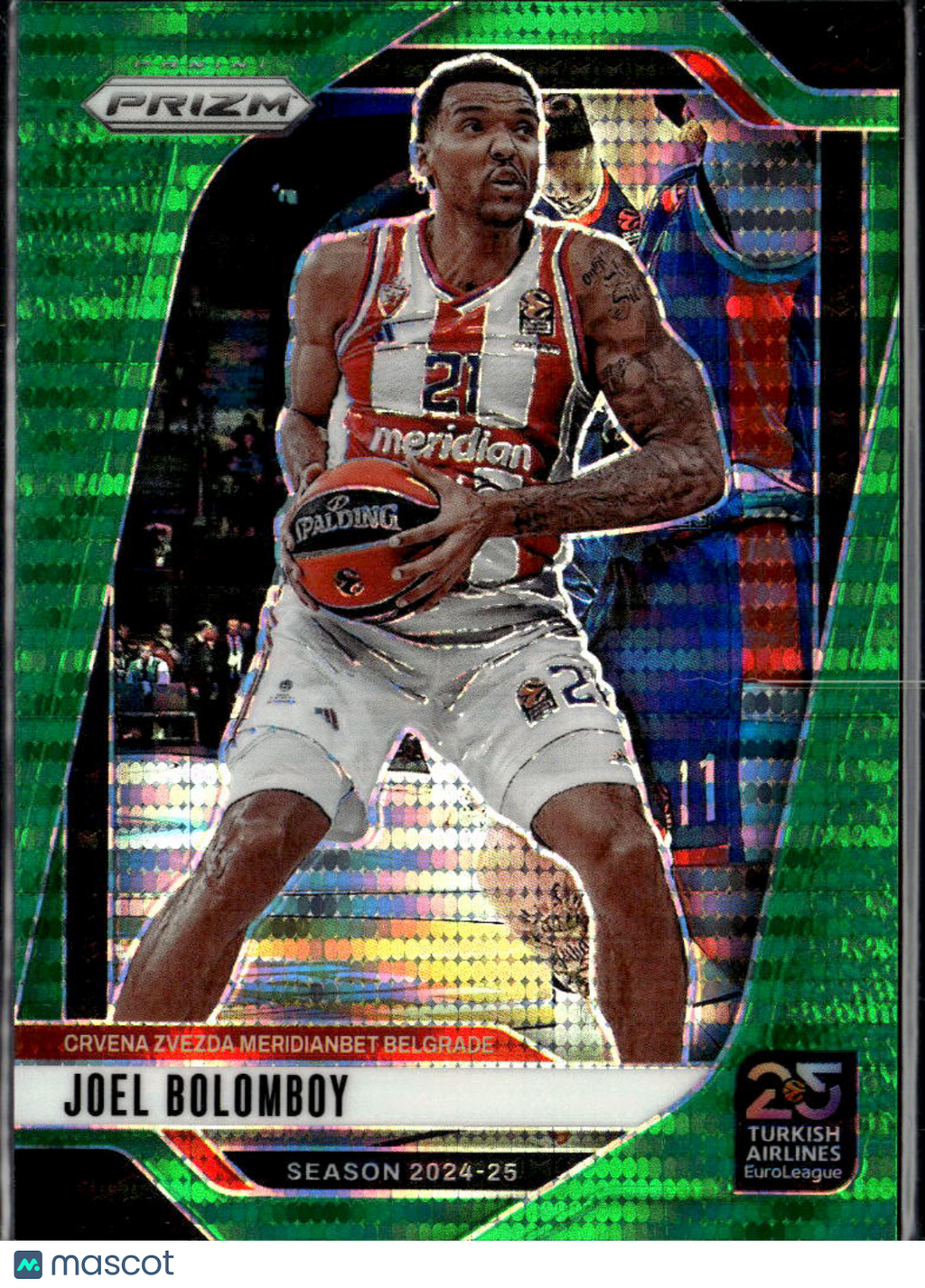 Joel Bolomboy 2024 Prizm EuroLeague Green Pulsar 18/25 Crvena Zvezda