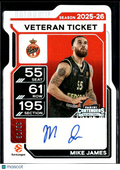 Mike James 2026 Contenders Ticket Stub Auto Autograph 51/55 AS Monaco