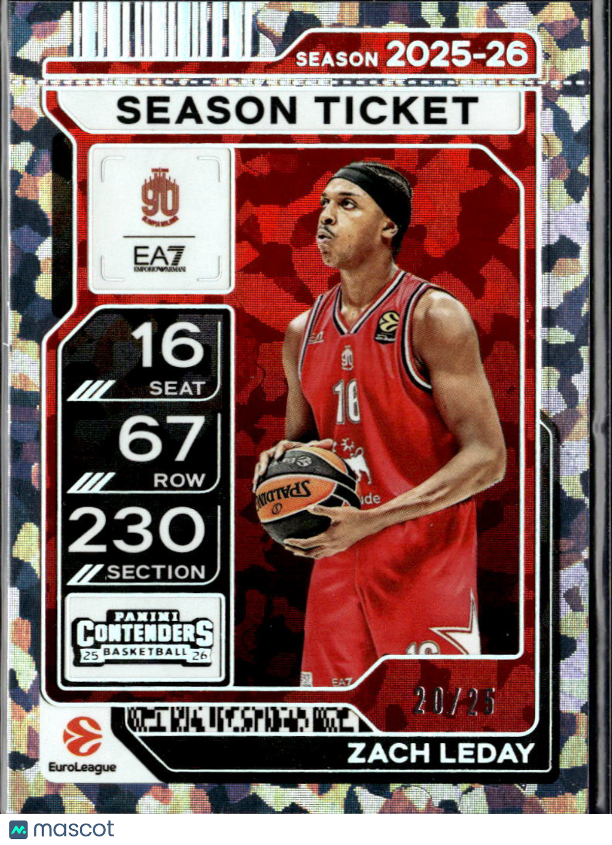 Zach LeDay 2025 Contenders Cracked Ice 20/25 Emporio Armani Milan