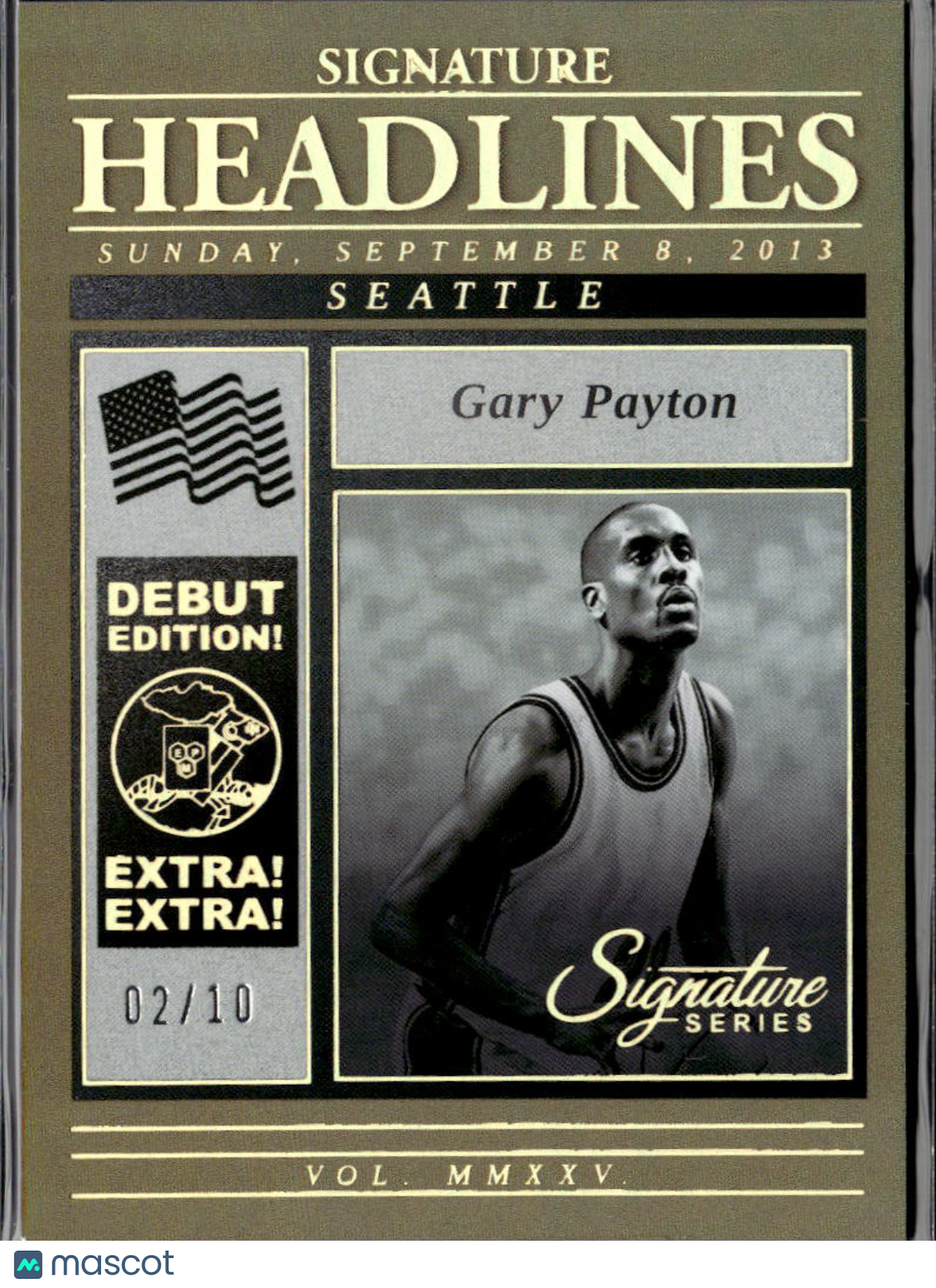 Gary Payton 2025 Signature Series Headlines GOLD 2/10 Seattle SuperSonics