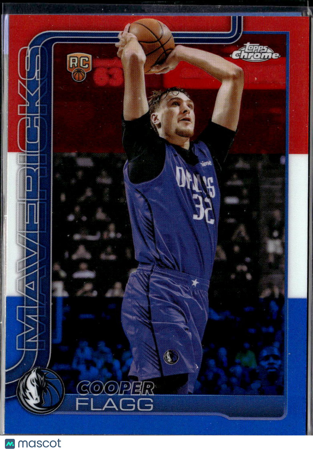 Cooper Flagg 2025-26 Topps Chrome RC Red White Blue #251 Dallas Mavericks