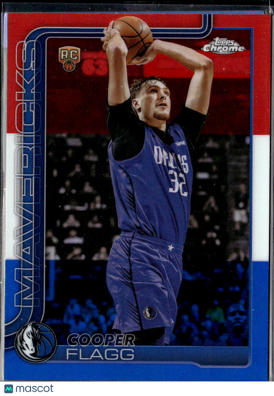 Cooper Flagg 2025-26 Topps Chrome RC Red White Blue #251 Dallas Mavericks