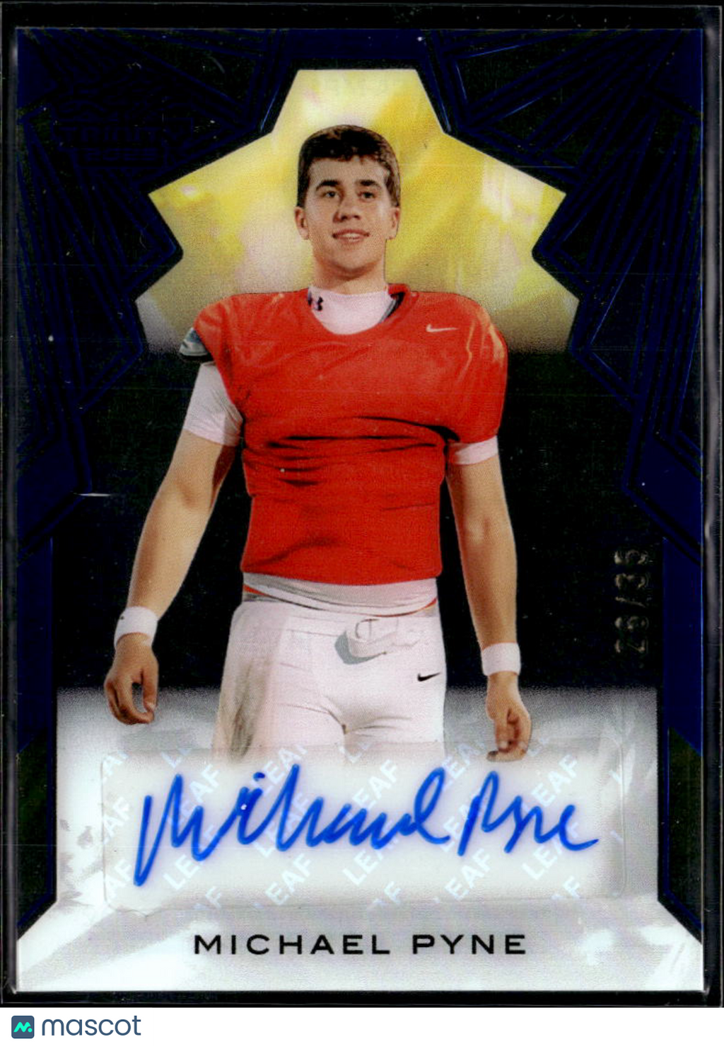 Michael Pyne 2025 Leaf Trinity Auto Autograph RC 26/35 Notre Dame Fighting Irish
