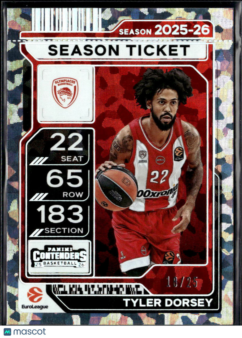 Tyler Dorsey 2025 Contenders Cracked Ice 18/25 Olympiacos