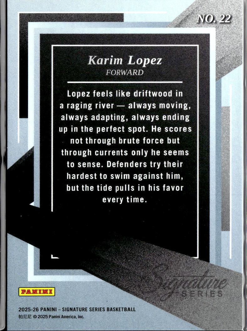 Karim Lopez 2025 Signature Series Profiles GOLD Rookie RC 4/10 Memphis Grizzlies