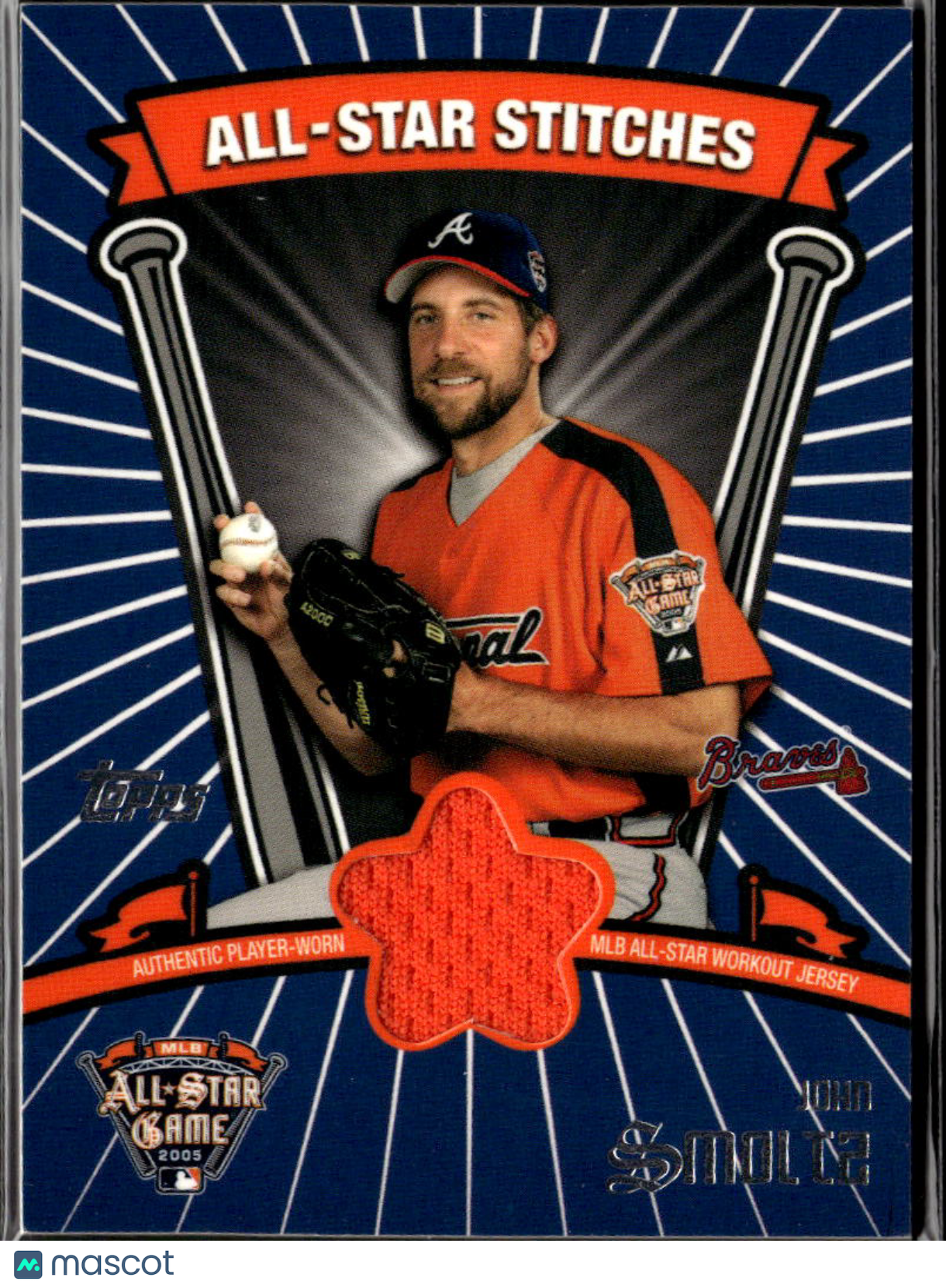 John Smoltz 2005 Topps All-Star Stitches Jersey Patch Atlanta Braves