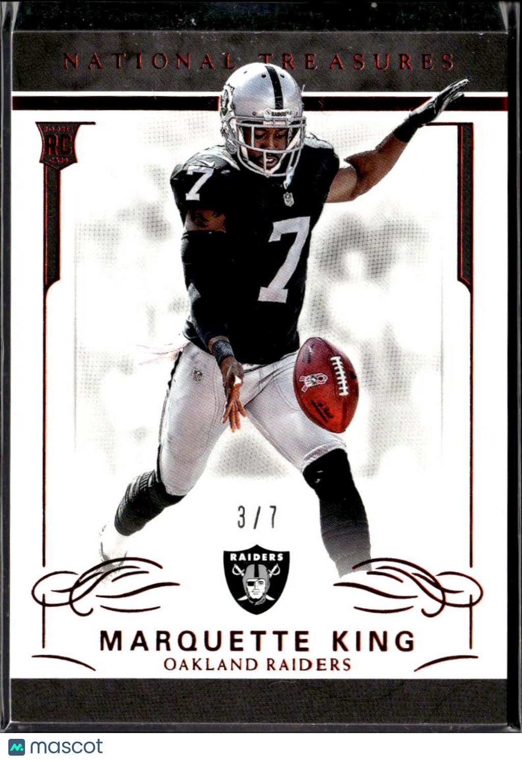 Marquette King 2017 National Treasures RC Rookie 3/7 Oakland Raiders