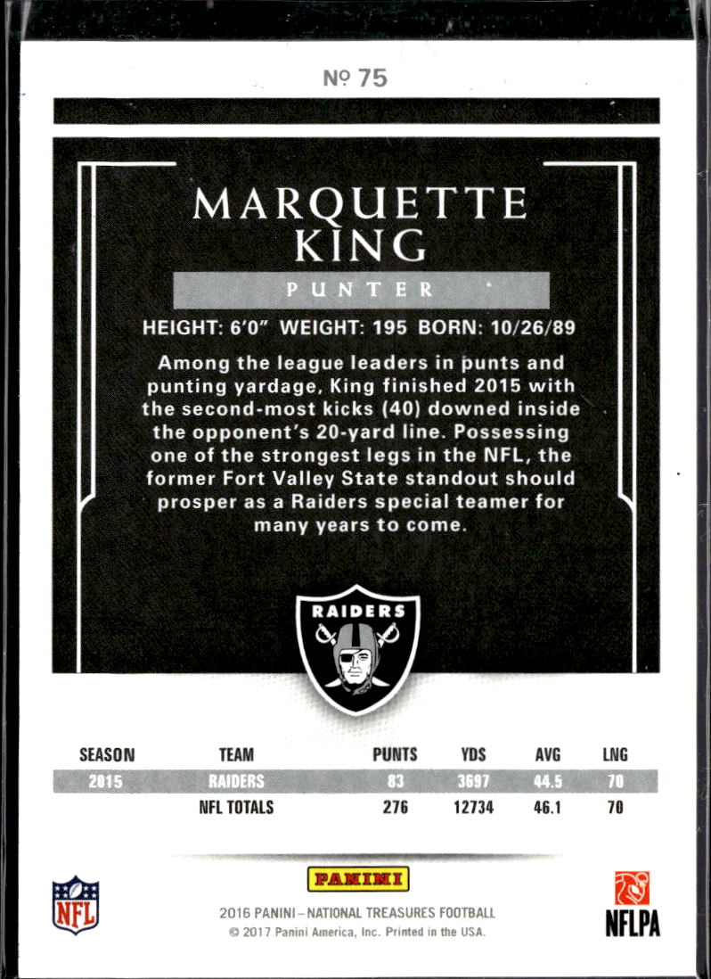 Marquette King 2017 National Treasures RC Rookie 3/7 Oakland Raiders
