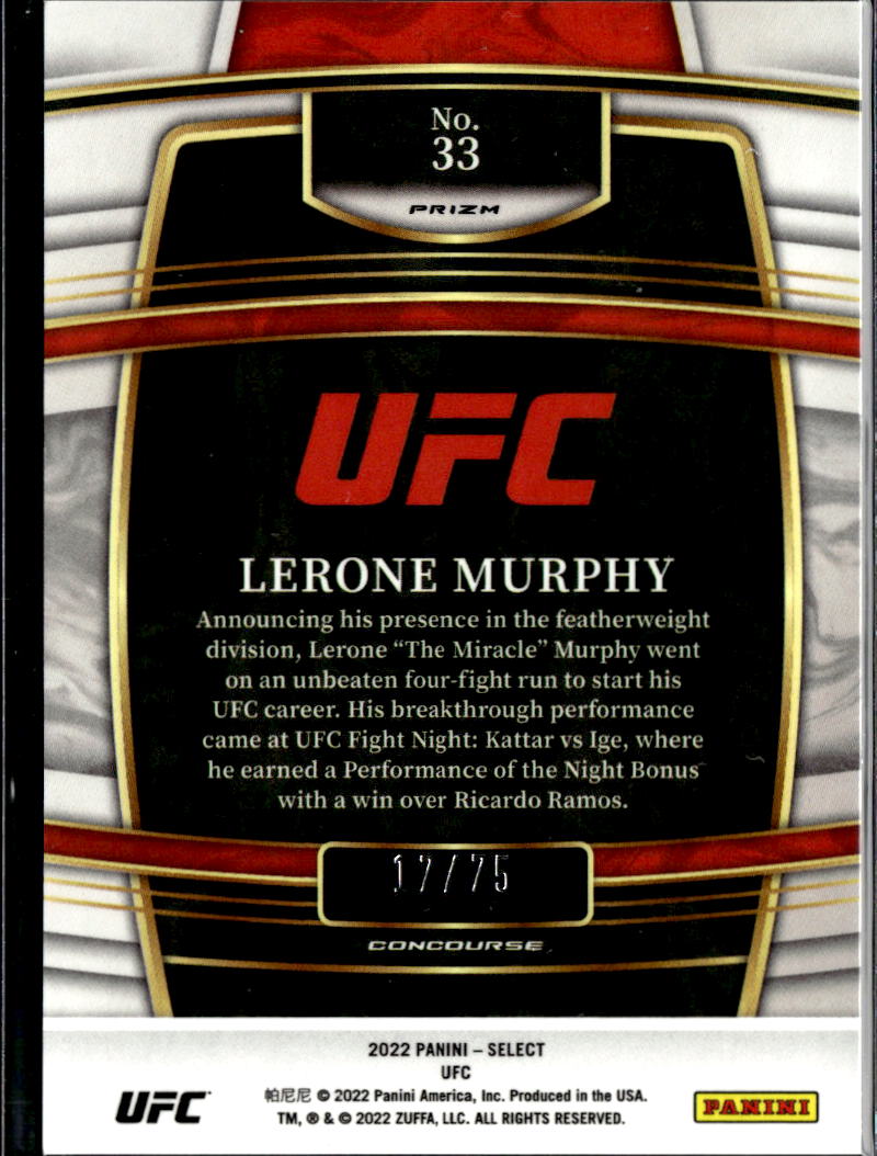Lerone Murphy 2022 Select White Prizm Concourse RC Rookie 17/75