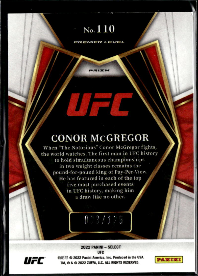 Conor McGregor 2022 Select Red Prizm UFC 3/125 #110