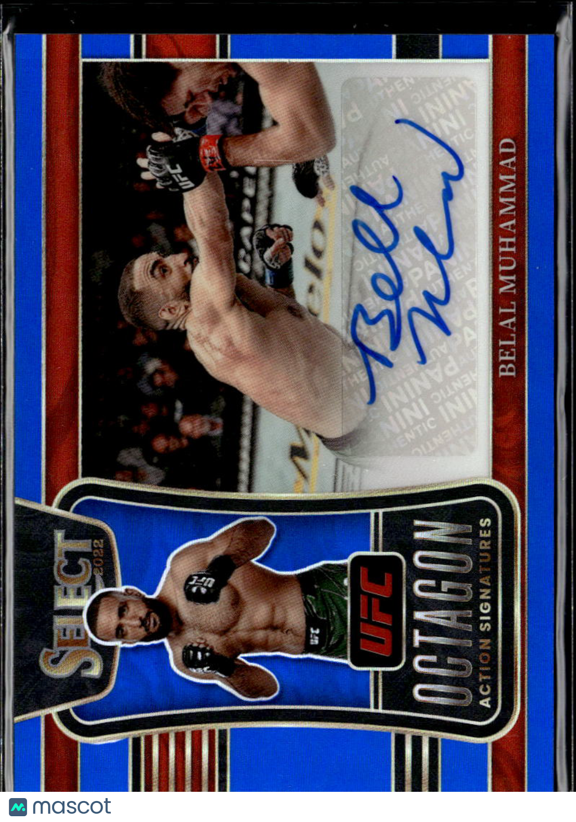 Belal Muhammad 2022 Select Octagon Action Signatures Auto Autograph Blue 24/49