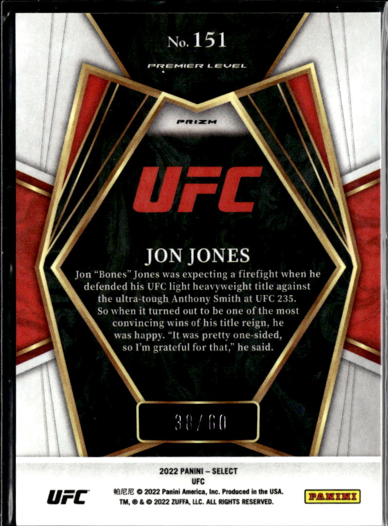 Jon Jones 2022 Select UFC Premier Level Purple Prizm 38/60