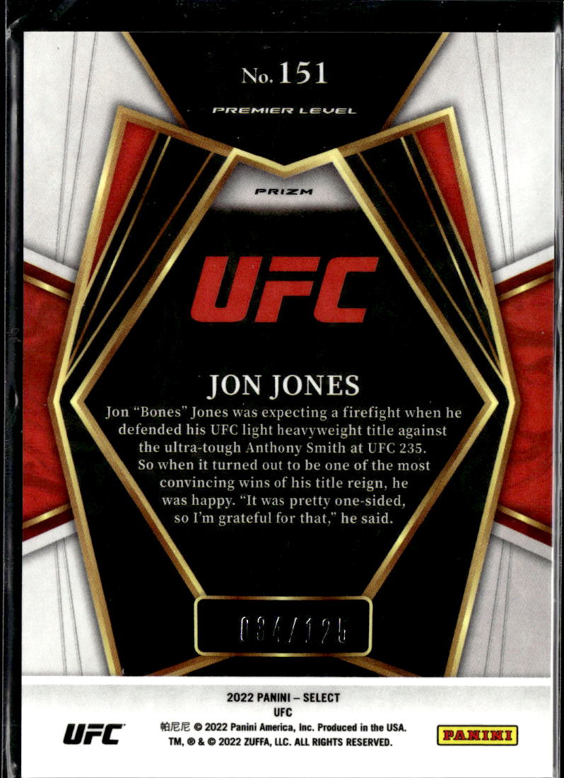 Jon Jones 2022 Select UFC Premier Level Red Prizm 34/125