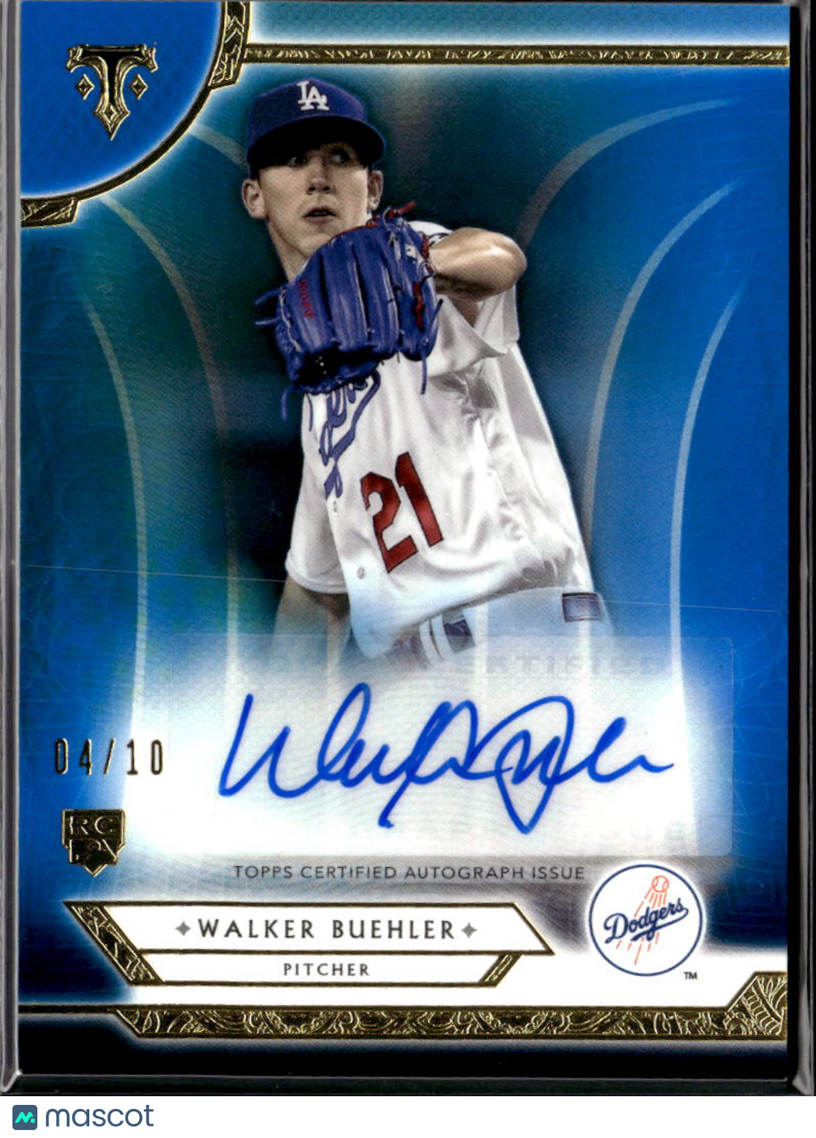 Walker Buehler 2018 Topps Triple Threads Auto Autograph RC Blue 4/10 LA Dodgers