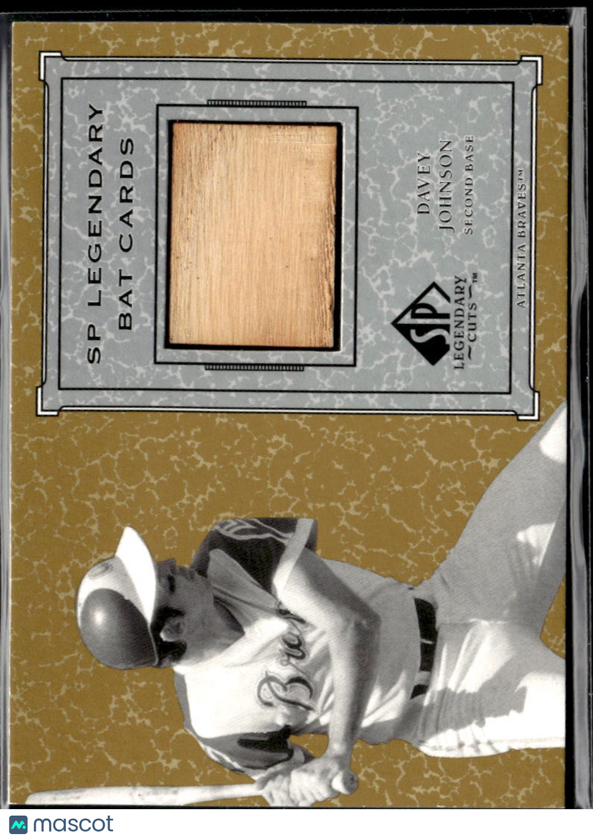 Davey Johnson 2001 Upper Deck SP Legendary Cuts Game Used Bat Atlanta Braves