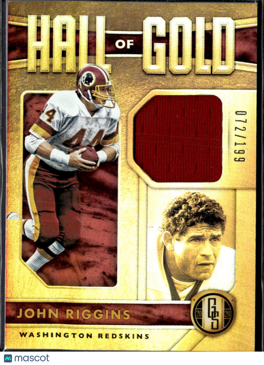 John Riggins 2020 Gold Standard Hall Gold Jersey Patch /199 Washington Redskins