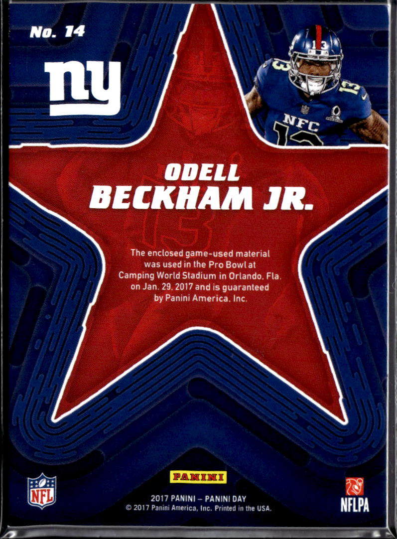 Odell Beckham Jr. 2017 Panini Day Game Used Pro Bowl Pylon NY Giants