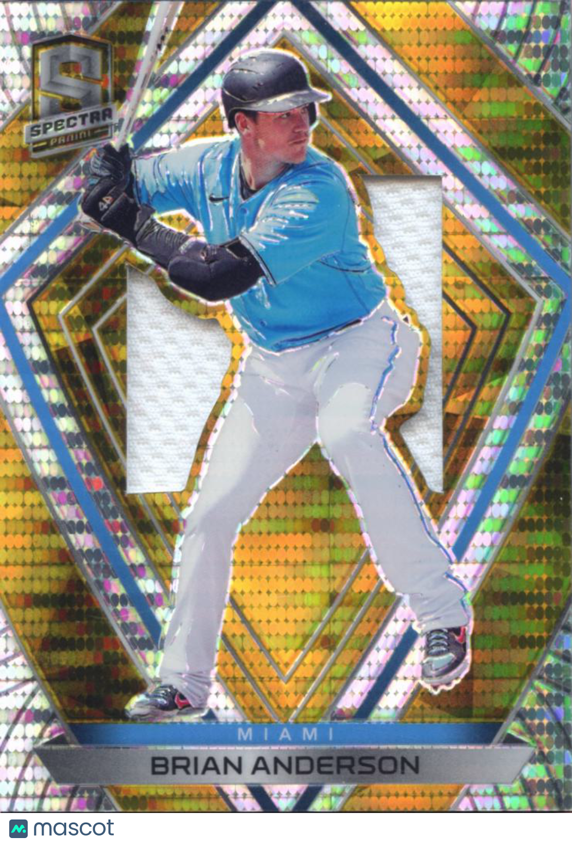 Brian Anderson 2020 Spectra GOLD Jersey Patch 5/10 Miami Marlins