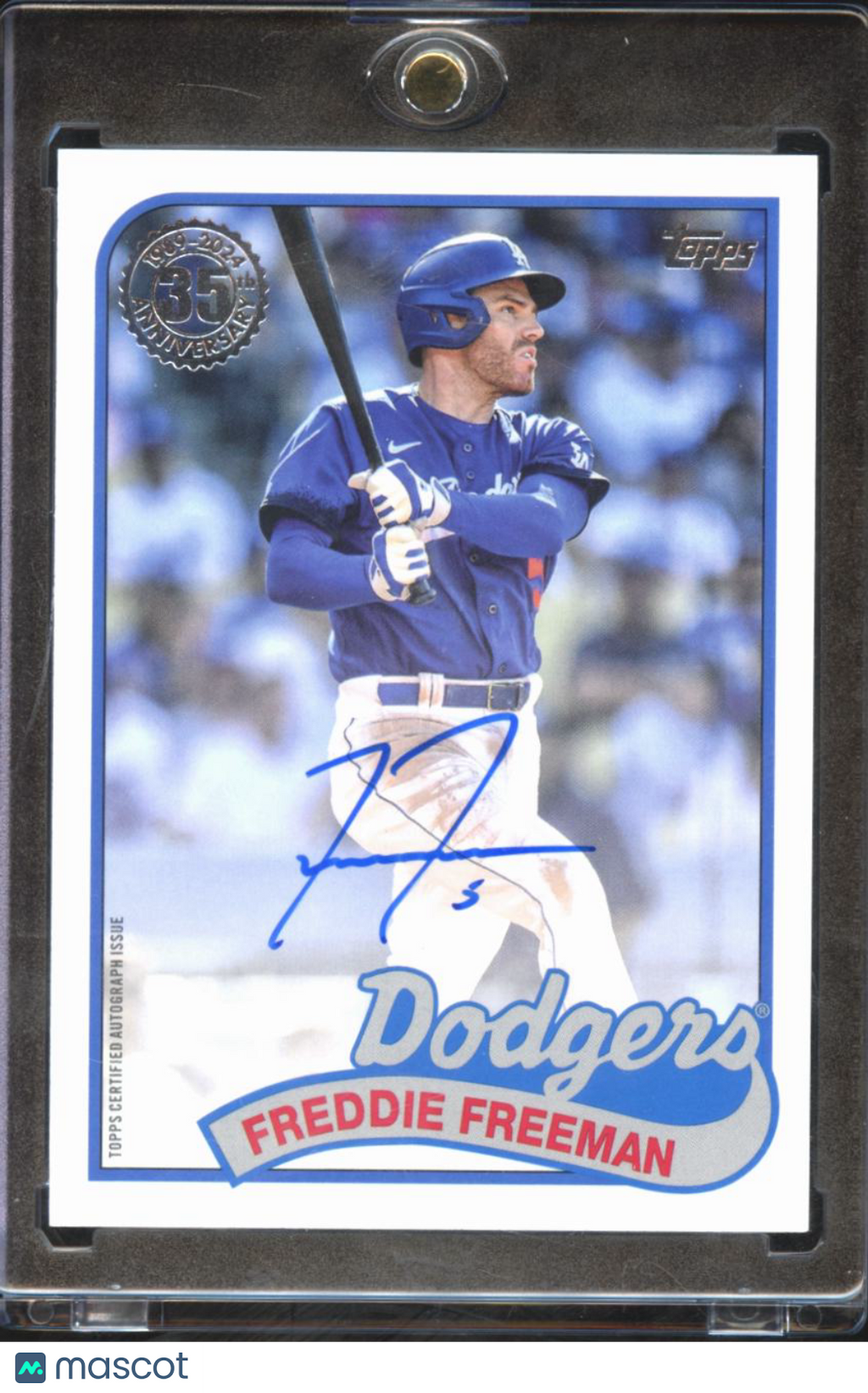 Freddie Freeman 2024 Topps '89 On Card Auto Autograph Los Angeles Dodgers